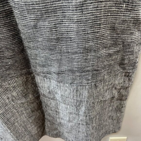 Garnet Hill Womens Black & White Striped Linen Tunic Dress Size 8 Short Sleeves - Picture 3 of 5